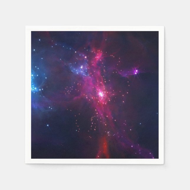 Blue Lila Bright Starry Himmel Pappersservett (Framsidan)