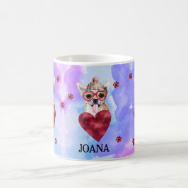 Blue Lila Chihuahua Valentine Day Gift Hund Kaffemugg