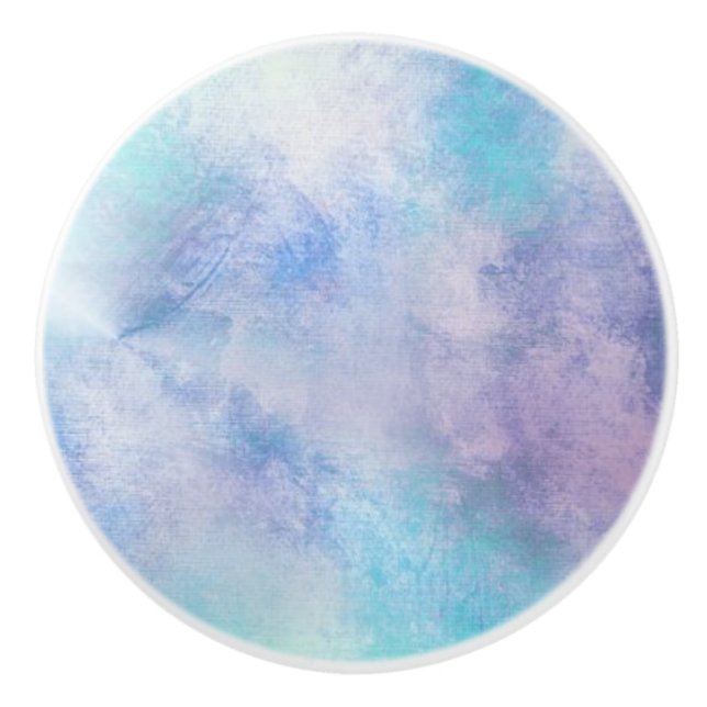 BLUE & LILA CLOUD DESIGN ON A CERAMIC KNOB KNOPP (Framsidan)