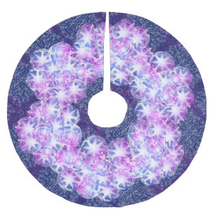 Blue Lila Compass Gemstone Rhinestone-utseende Julgransmatta Borstad Polyester