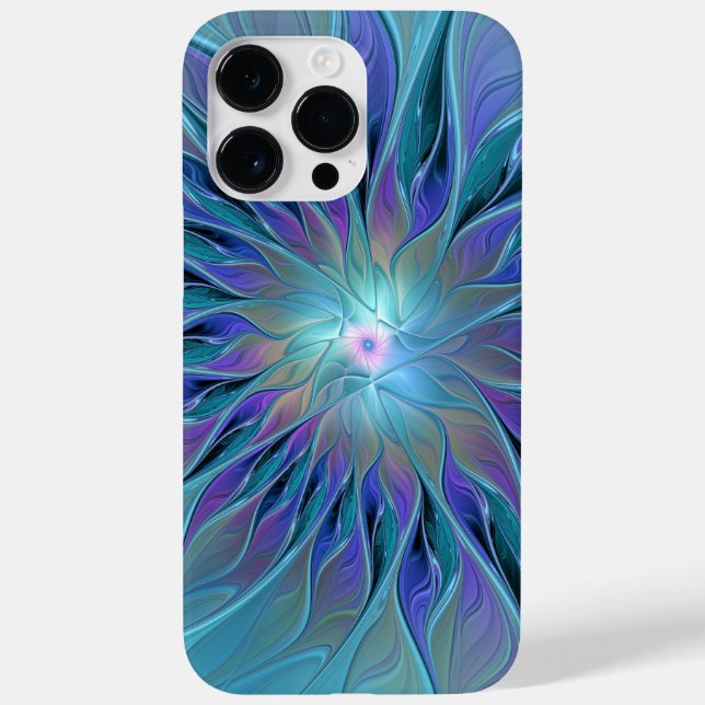 Blue Lila Flower Dream Abstrakt Fractal Art (Baksida)