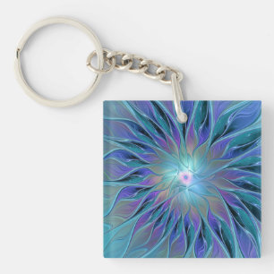 Blue Lila Flower Dream Abstrakt Fractal Art