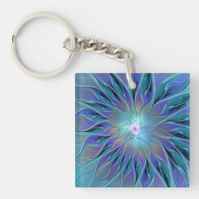 Blue Lila Flower Dream Abstrakt Fractal Art (Framsidan)