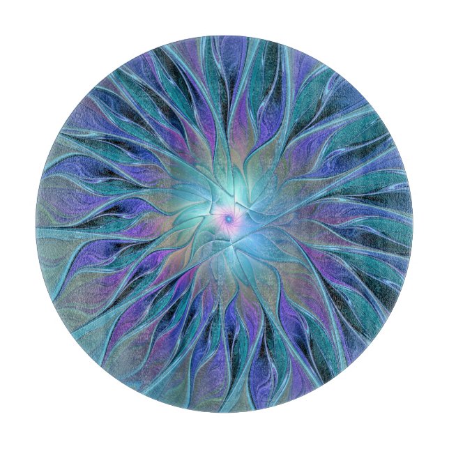 Blue Lila Flower Dream Abstrakt Fractal Art (Framsidan)
