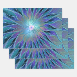 Blue Lila Flower Dream Abstrakt Fractal Art