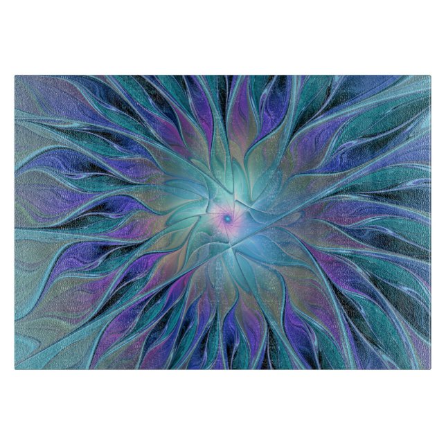 Blue Lila Flower Dream Abstrakt Fractal Art (Framsidan)