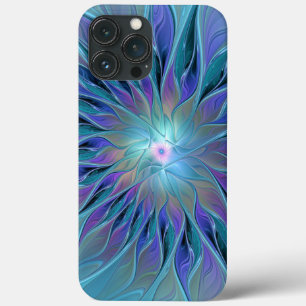 Blue Lila Flower Dream Abstrakt Fractal Art