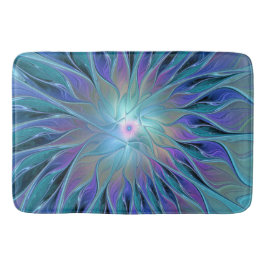 Blue Lila Flower Dream Abstrakt Fractal Art Badrumsmatta