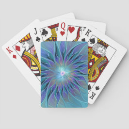 Blue Lila Flower Dream Abstrakt Fractal Art Casinokort