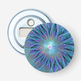 Blue Lila Flower Dream Abstrakt Fractal Art Flasköppnare