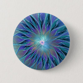Blue Lila Flower Dream Abstrakt Fractal Art Knapp
