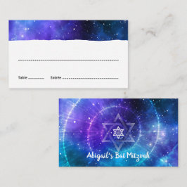 Blue Lila Galaxy Fladdermus Pub Mitzvah Flat Escor Placeringskort