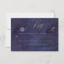 Blue Lila Galaxy Starry Night Celestial Bröllop