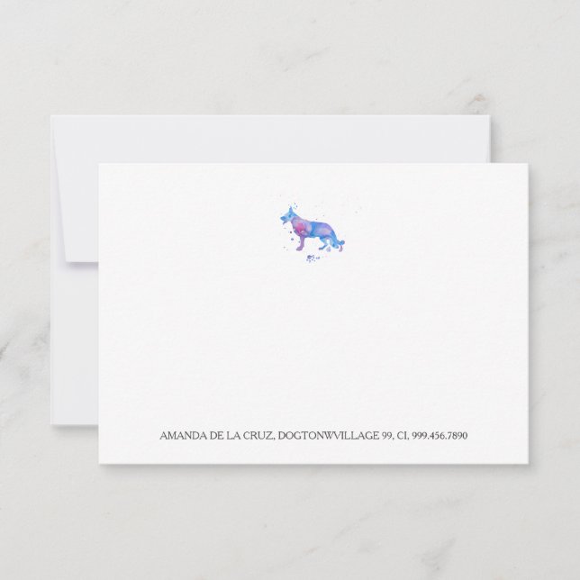 Blue Lila German Shepherd Watercolor Illu (Framsida)