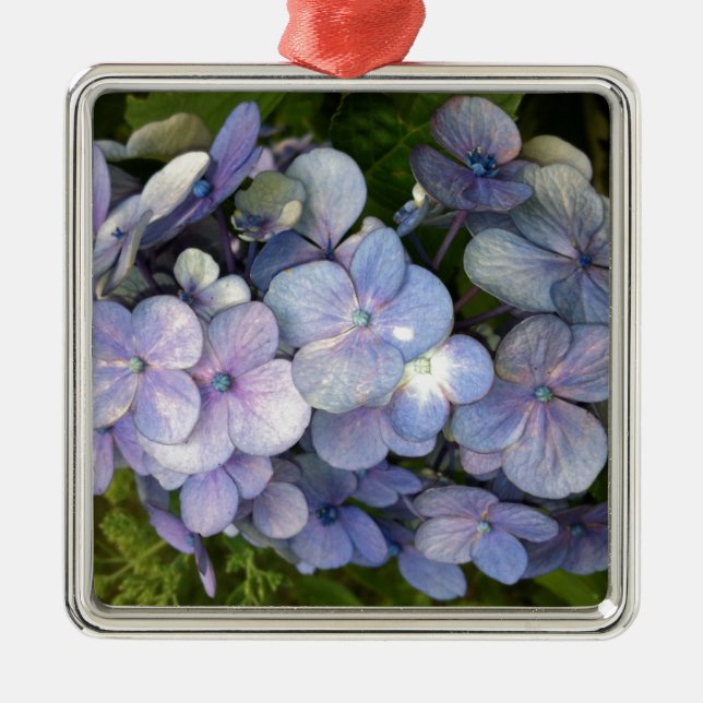 Blue Lila Hydrangea Julgransprydnad Metall (Framsidan)
