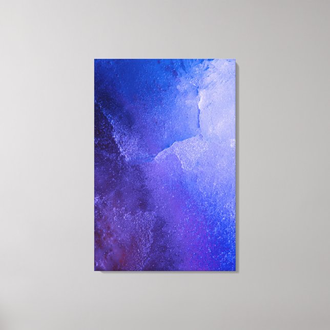 Blue Lila Ice Abstrakt Art Photo Canvastryck (Framsida)