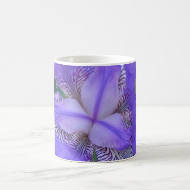 Blue Lila Iris Flower Kaffemugg (Center)