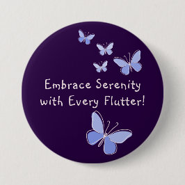 Blue Lila Kaleidoscope Butterfly Slogan Violet Knapp