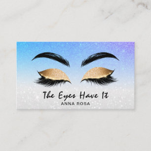 *~* BLUE - LILA Lash Extensions Brows Girly Visitkort