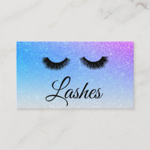 *~* BLUE LILA Lash Extensions Girly Glitter Visitkort