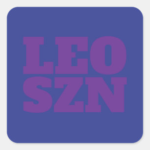 Blue Lila Leo SZN Coola Fyrkantigt Klistermärke