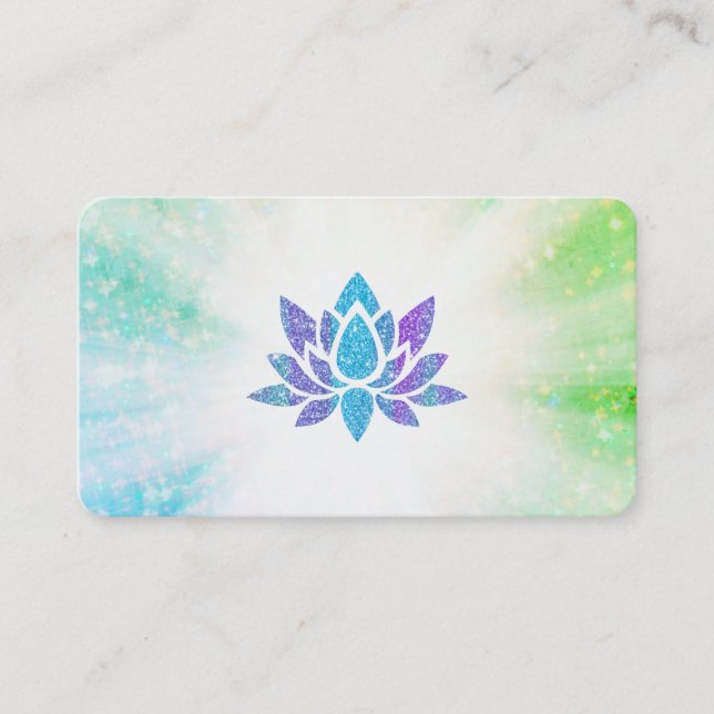 *~* Blue Lila Lotus Rays Reiki Energy Healing  Visitkort (Framsida)