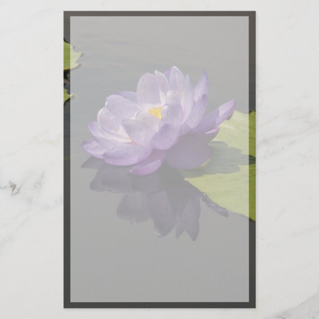 Blue Lila Lotus Waterlily Flower Brevpapper (Framsida)