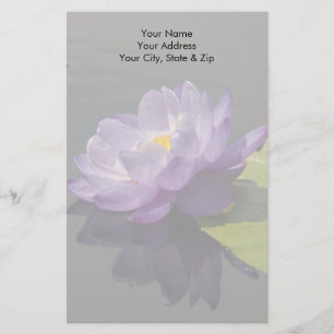 Blue Lila Lotus Waterlily Flower Brevpapper