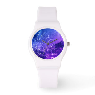 Blue Lila Mandala Clouds Boho Bohemian Armbandsur