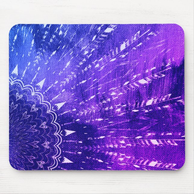 Blue Lila Mandala Clouds Boho Bohemian Musmatta (Framsidan)