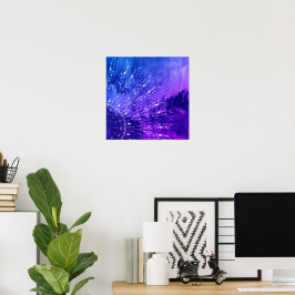 Blue Lila Mandala Clouds Boho Bohemian Poster