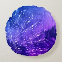 Blue Lila Mandala Clouds Boho Bohemian Throw Pil