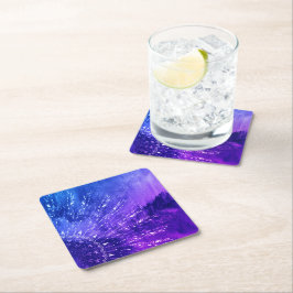 Blue Lila Mandala Clouds Boho Bohemian Underlägg Papper Kvadrat