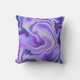 Blue & Lila Marble Digital Abstracr Art Kudde