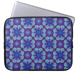 Blue Lila Medallions laptop sleeve