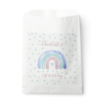 Blue Lila Pastel Rainbow First Birthday