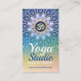 Blue Lila & Peach Energy Meditation Mandala Yoga Visitkort