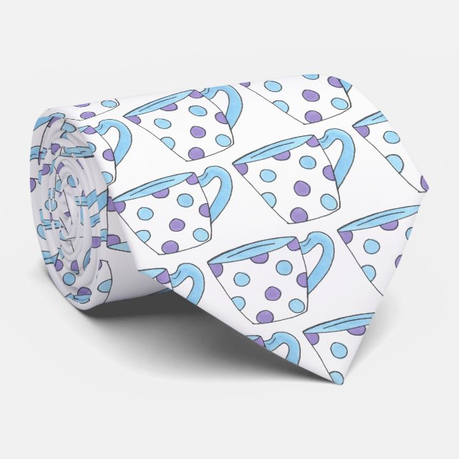 Blue Lila Polka Dot Tekopp Tea Time Kopp Party Slips (Rullad)