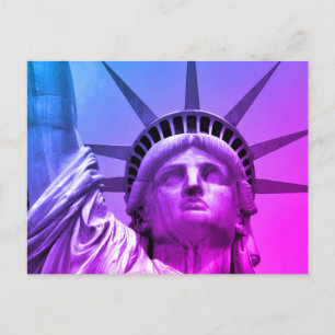 Blue Lila Pop Art Frihetsgudinnan New York Helg Vykort