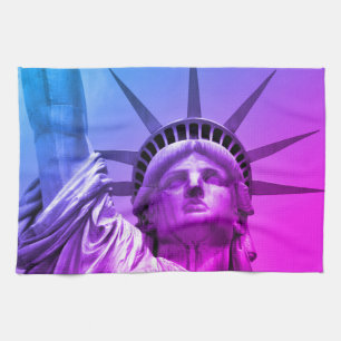 Blue Lila Pop Art Frihetsgudinnan New York Kökshandduk
