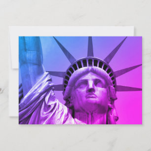 Blue Lila Pop Art Frihetsgudinnan New York Kort