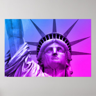 Blue Lila Pop Art Frihetsgudinnan New York Poster