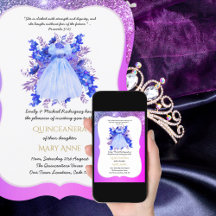 Blue Lila Quinceañera BLUE Blommigt Elegant