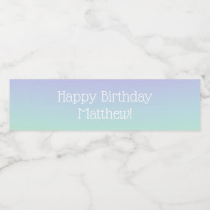 Blue Lila Rainbow Fairy Ljus Boys Birthday Vattenflaskor Etikett