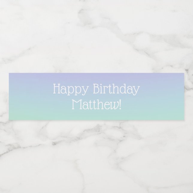 Blue Lila Rainbow Fairy Ljus Boys Birthday Vattenflaskor Etikett (Singel etikett)