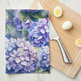 Blue Lila Rosa Hydrangea Mönster Kitchen Towel Kökshandduk