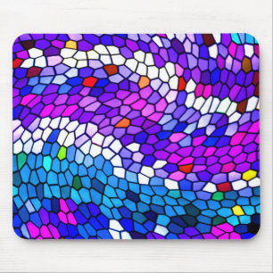 Blue Lila Rosa Mosaic Tile Mönster Mousepad Musmatta