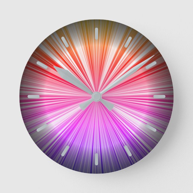 Blue Lila Rosa Red Gult Spectrum Radiant COOLA Rund Klocka (Framsida)