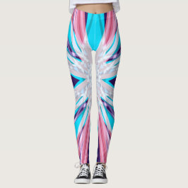 Blue Lila Rosa White Winter Snowflake Yoga Gym Leggings