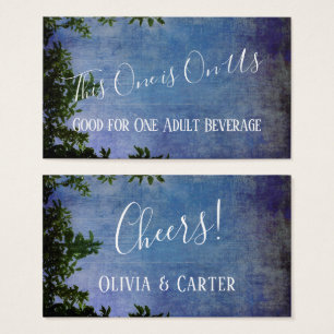 Blue & Lila Rustic Vintage Drink Biljett